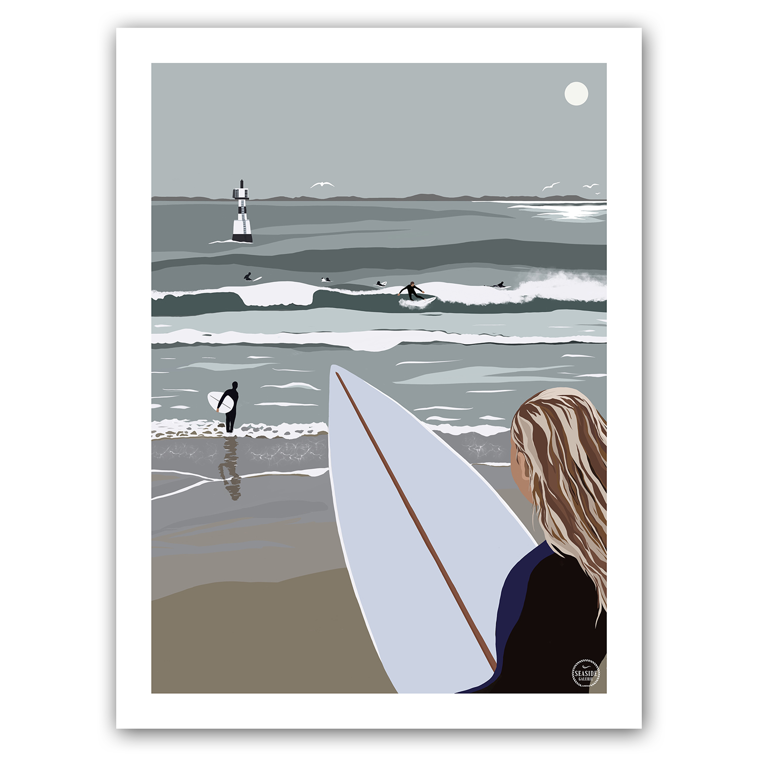 affiche surfeuse seaside galerie